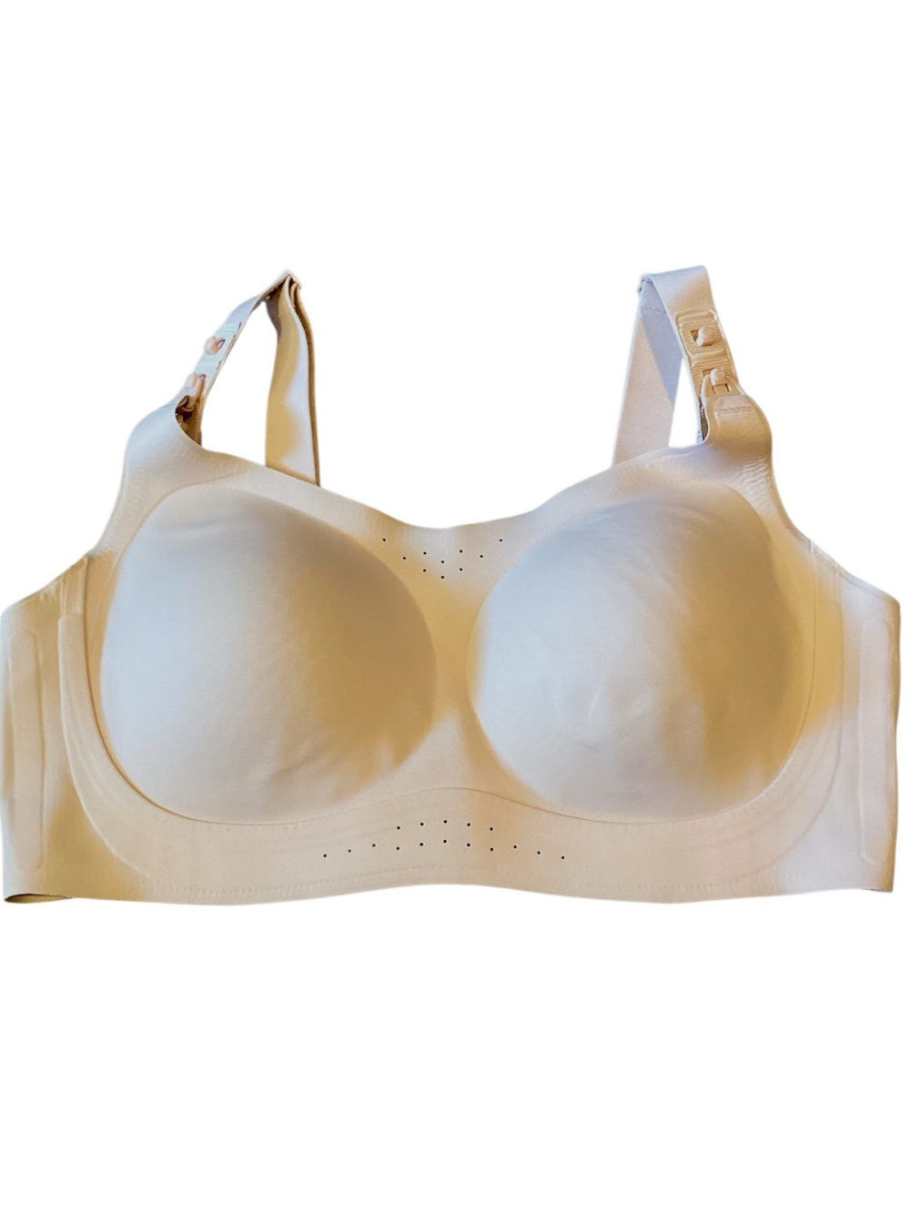 Momcozy Seamless Wireless Nursing & Pumping Bra Beige Medium Hands-Free‎